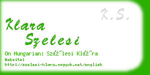 klara szelesi business card